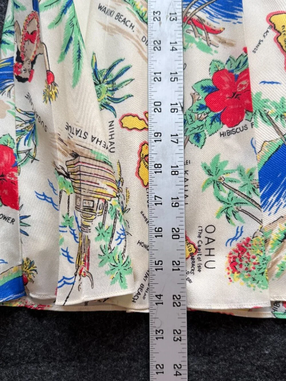 J.Crew Hawaiian Island Map Tropical Pleated Skirt Size 14